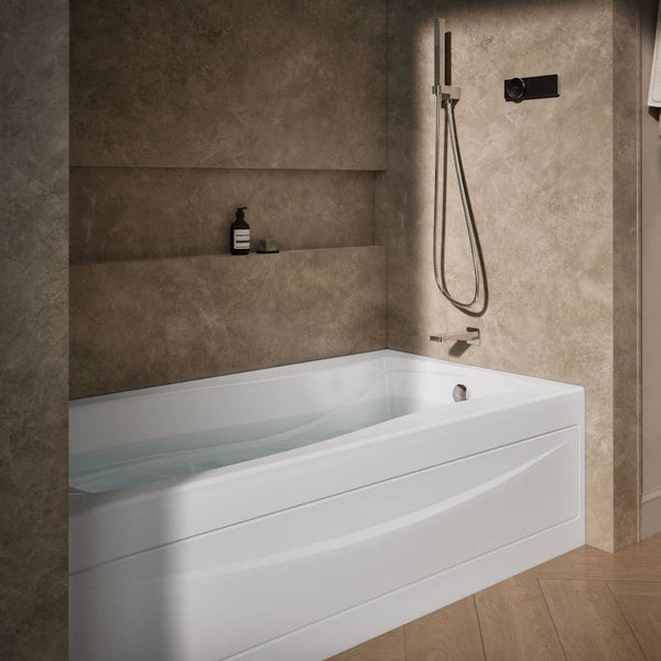 Mariposa 6 Foot Three Wall Alcove Soaking Tub with Right Hand Drain