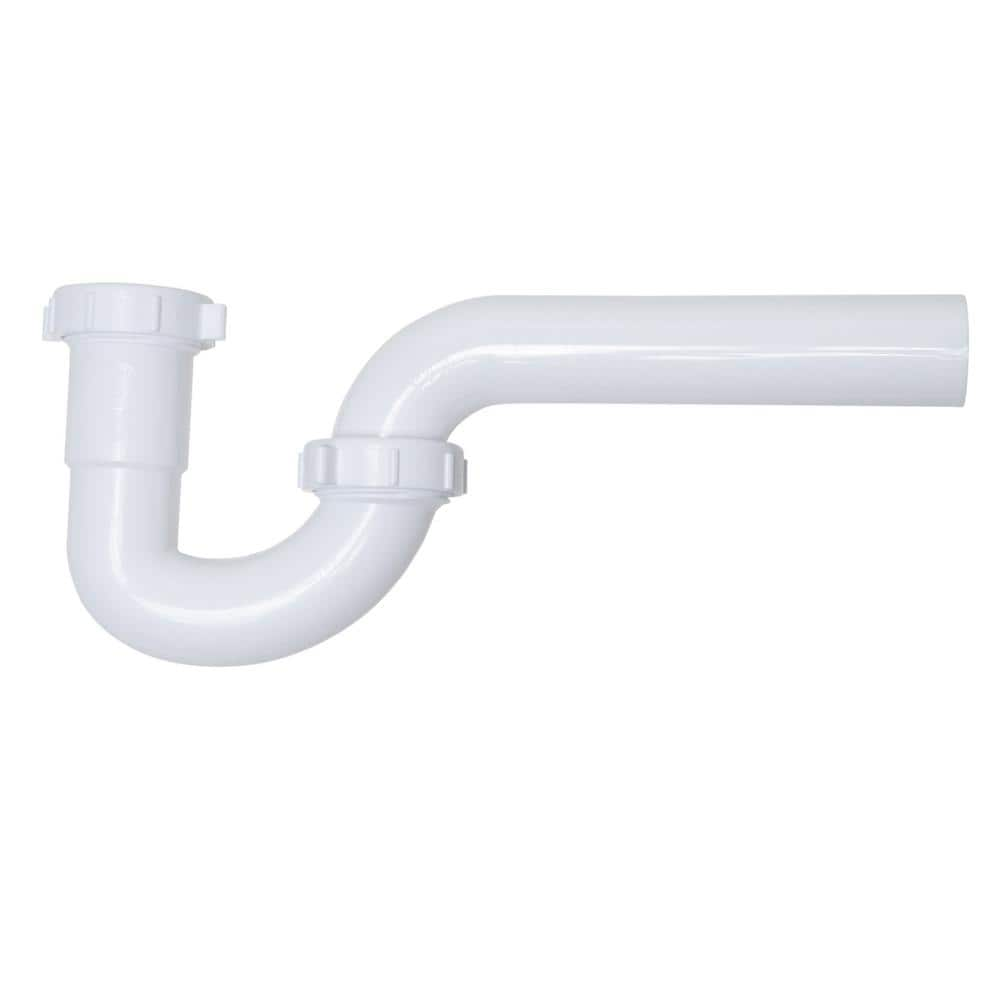 1-1/2 in. White Plastic Sink Drain P- Trap