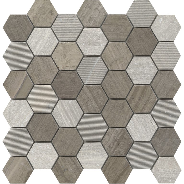 METRO GRAY 2" HEX MIX MO/1212
