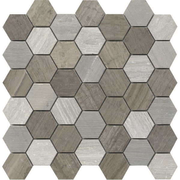 METRO GRAY 2" HEX MIX MO/1212