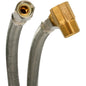 Flexible Water Supply, 3/8 in, Comp, 72 in L, Stainless Steel