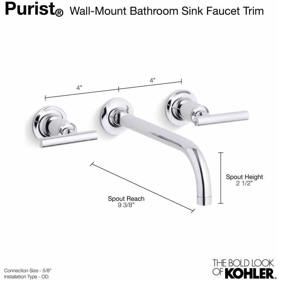 Purist 1.2 GPM Wall Mounted Widespread Bathroom Faucet