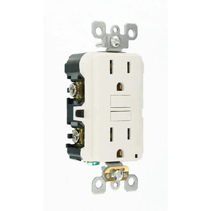 15 Amp 125-Volt Duplex Self-Test Slim GFCI Outlet, White (4-Pack)