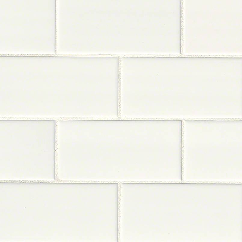 WHITE FLAT GLOSSY SUBWAY TILE 3x6