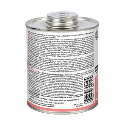 Medium Body Cement, 1 qt, Black, For ABS