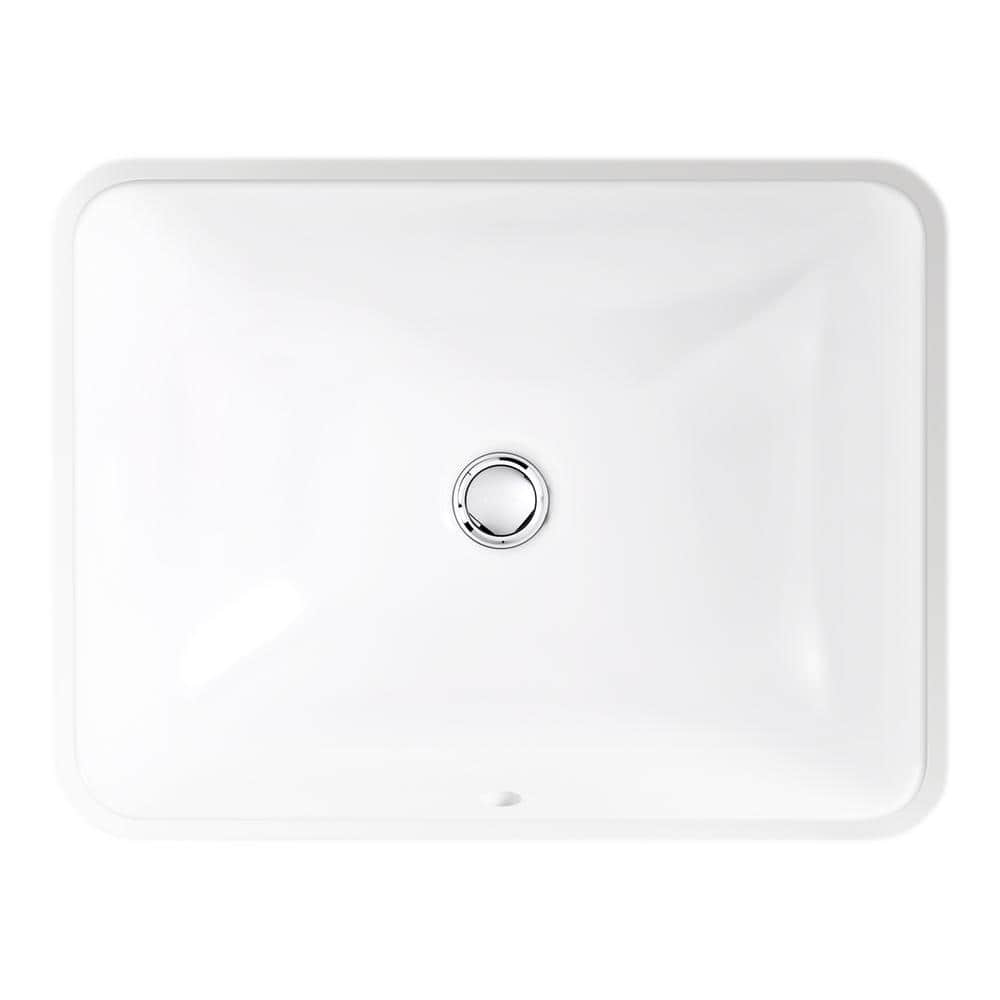 Caxton 20-5/16 in. Rectangular Undermount Bathroom Sink with Overflow in White