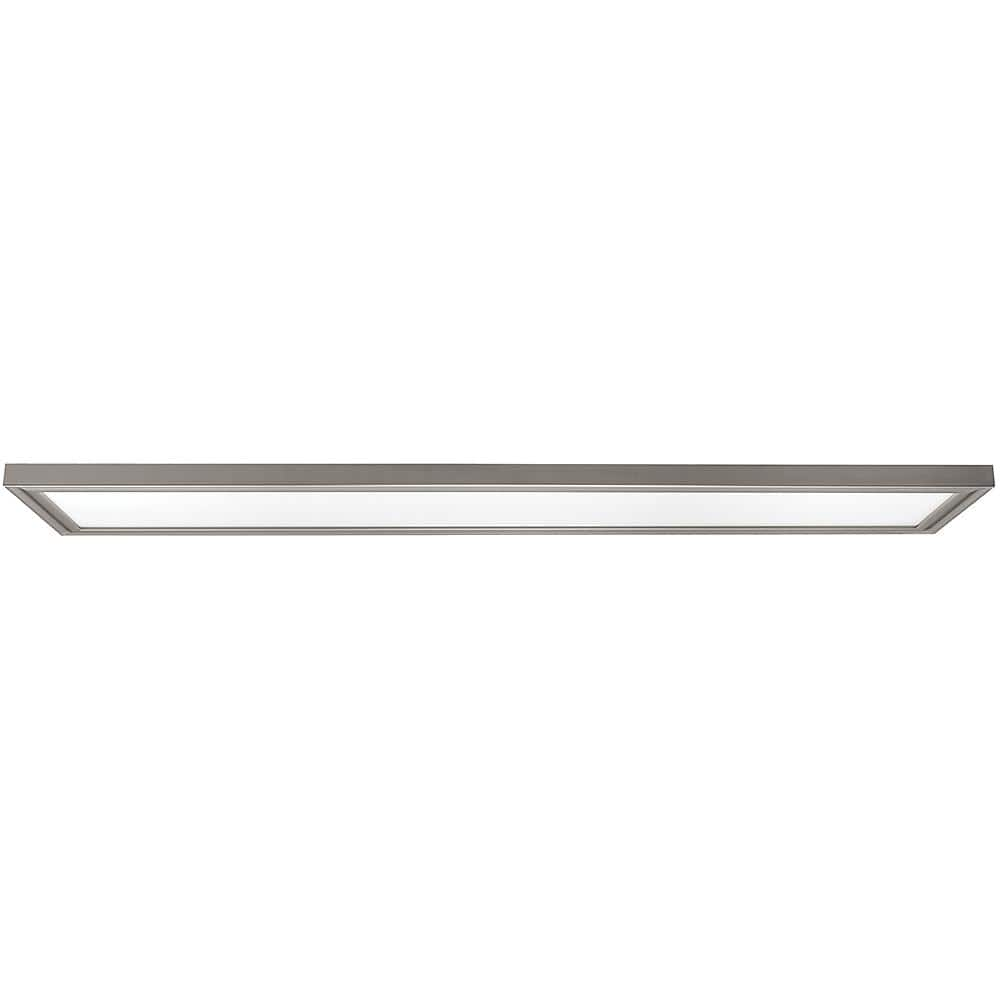 48 in. x 12 in. Low Profile Selectable LED Flush Mount Ceiling Flat Panel Brushed Nickel Rectangle 4000 Lumens Dimmable