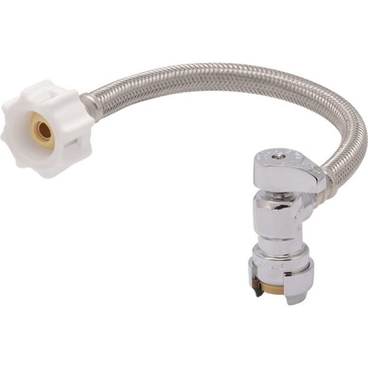 Multi Turn Angle Stop, 1/2 in, Push x Comp, Chrome