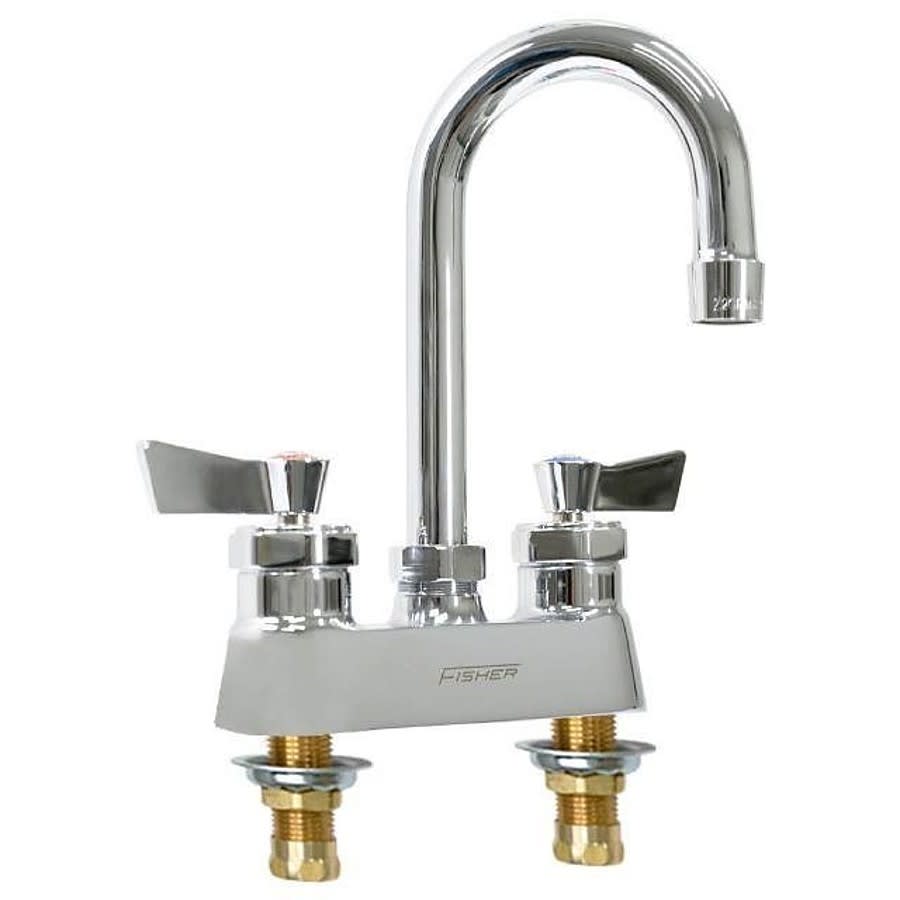 Kitchen Faucet, Deck Mount, ADA, 2 Lever Handles, 2-Hole, Polished Chrome