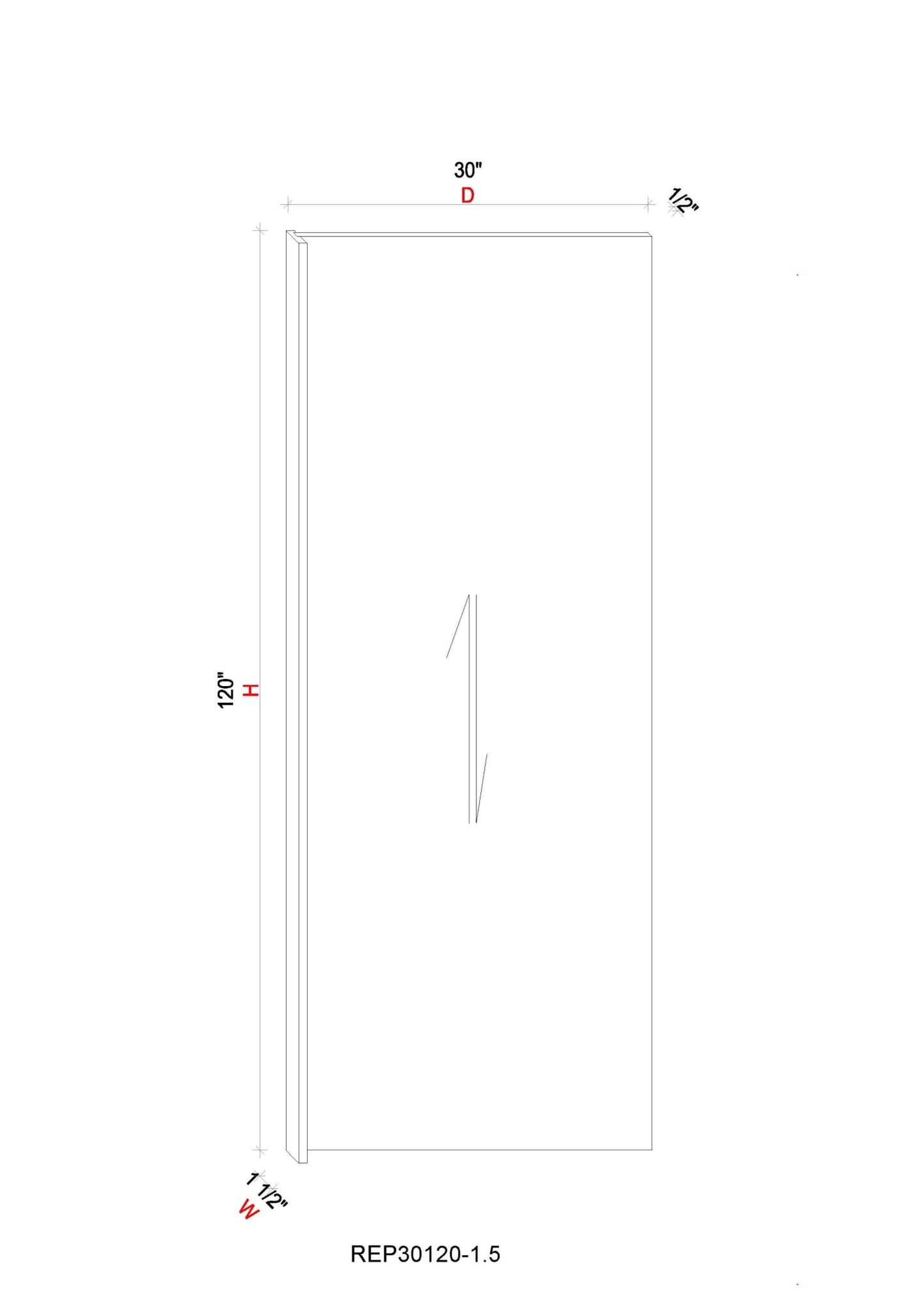 Refrigerator End Panel- 1- 1/2"W * 120"H * 30"D