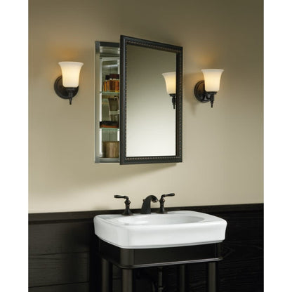 20" x 26" Single Door Reversible Hinge Framed Mirrored Medicine Cabinet with Oil Rubbed Bronze Finish