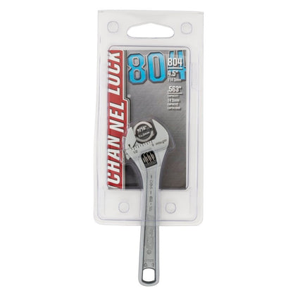4 in, Adjustable Wrench, Chrome