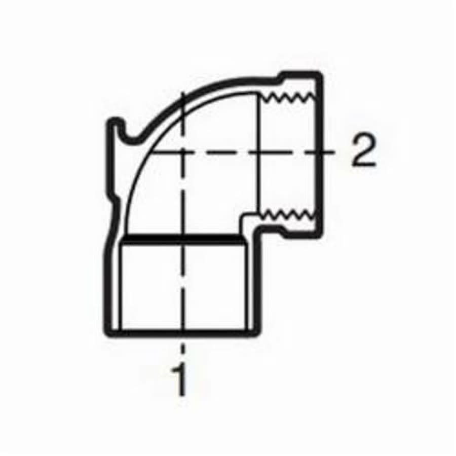 Drop Ear 90 deg Elbow, 3/4 in, C x FNPT, Copper