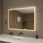 Hilton Frameless LED Perimeter Lighted Bathroom Vanity Mirror with Dimmer and Defogger - 48W x 36H x 1.38D