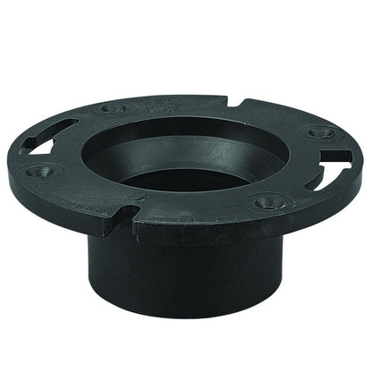 DWV Closet Flange, 4 x 3 in, Hub, ABS