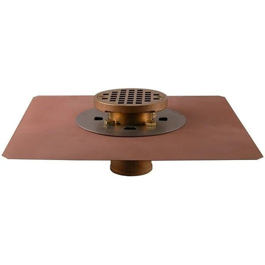 Adjustable Shower Floor Drain Body, 2 in, Copper