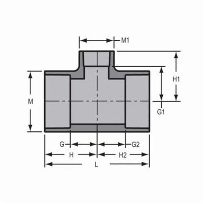 Tee, 3 x 1-1/2 in, Socket, SCH 80/XH, CPVC