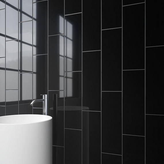 Pinch Black Rectangle 24X48 Matte