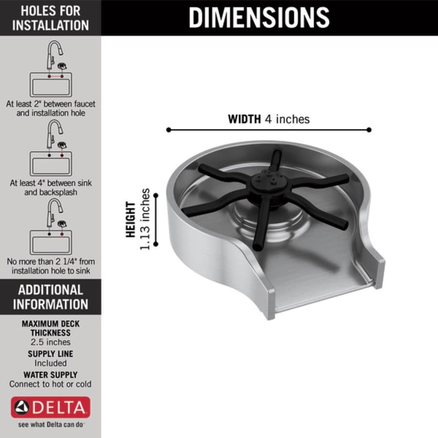 Metal Glass Rinser with Cover - Rinses Most Standard Drinkware