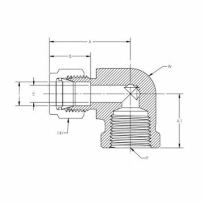 CBC-Lok® DFE 90 deg Double Ferrule Female Elbow, 3/8 x 1/4 in, Tube x FNPT, Brass