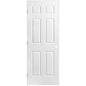 36 in. x 80 in. 6 Panel Right-Handed Hollow-Core Textured Primed White Composite Single Prehung Interior Door
