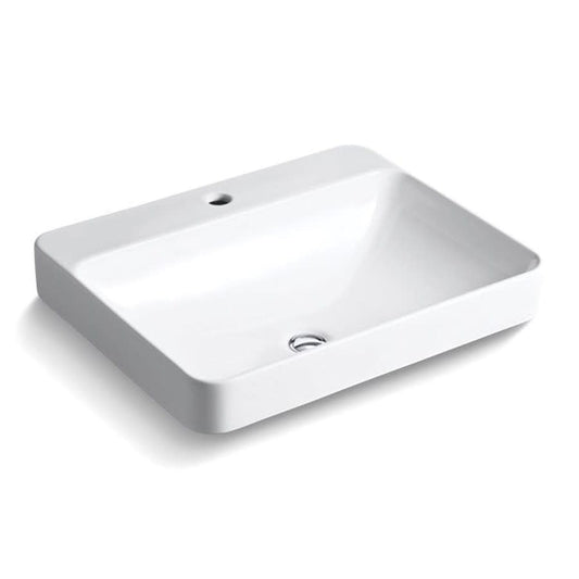 Vox® Vessel Mount Lavatory Sink, ADA, 23 x 18-1/8 x 6-7/8 in, Vitreous China, White