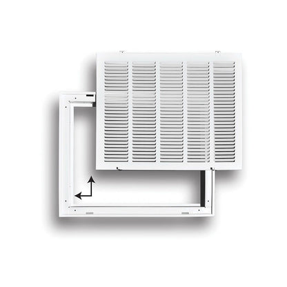 Stamped Removable Face Sidewall Return Filter Grille, 24 x 12 in, 1/2 in Spacing, 2 in Filter, Steel, White