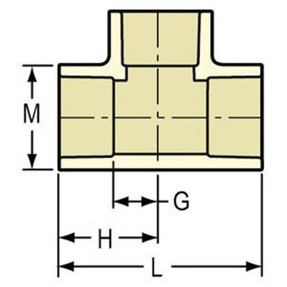 Tee, 1-1/2 in, Socket, SCH 40/STD, CPVC