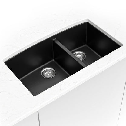 Black Quartz Double Bowl 60/40-3219