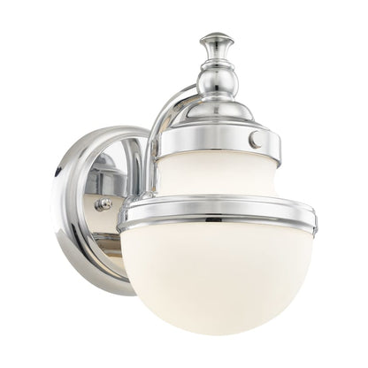 Oldwick Single Light 8" Tall Bathroom Sconce with White Shade