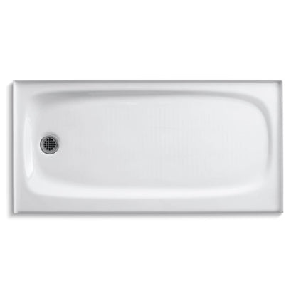 Salient 60" x 30" Single Threshold Enameled Cast Iron Shower Base with Left Drain