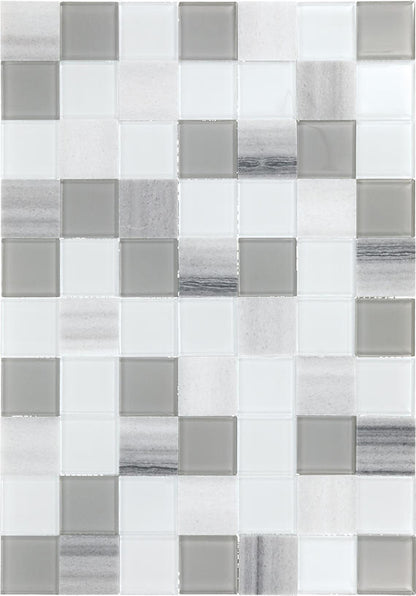 Perfit Mosaix Marmara & Glass Straight Stack, Straight Edge 2X2 Polished