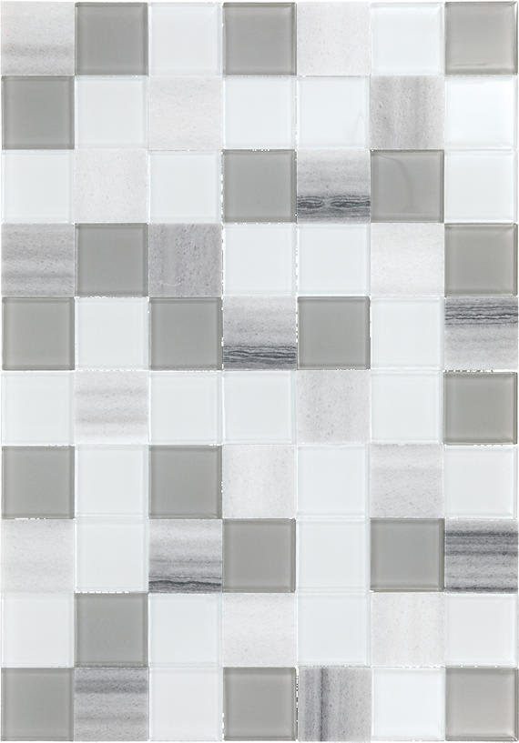 Perfit Mosaix Marmara & Glass Straight Stack, Straight Edge 2X2 Polished