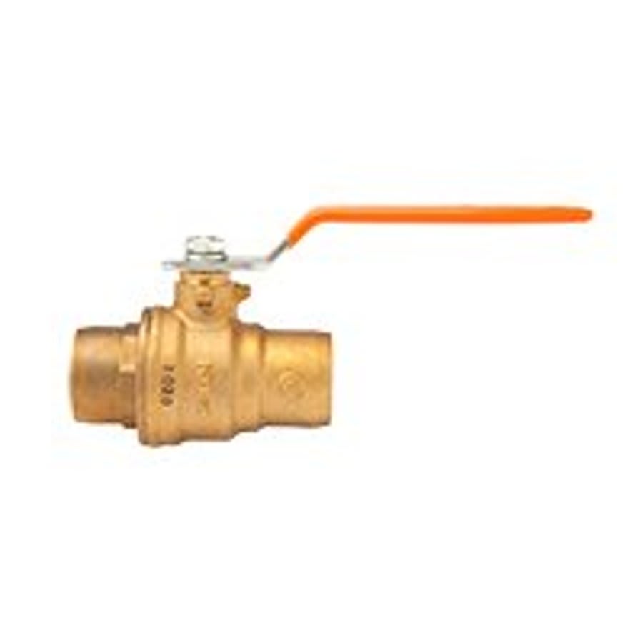 2-Piece Ball Valve, 1-1/4 in, Socket, Full Port, Brass Ball, Brass