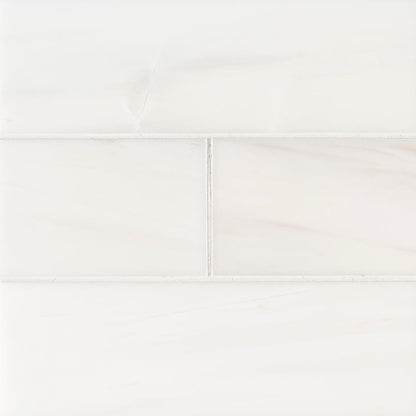 Bianco Dolomite Subway Tile 4x12 Polished