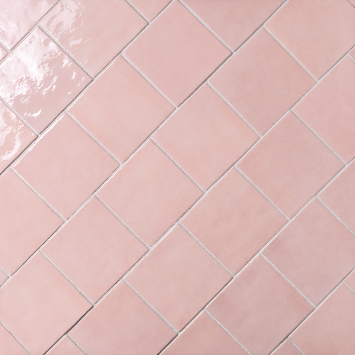 Cloé 5X5 Glossy Ceramic Tile in Pink