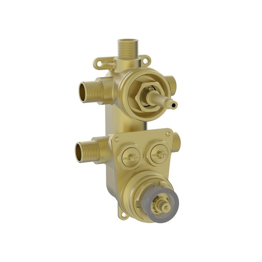 Thermostatic Pressure Balanced Rough-In Valve With 3-Way Diverter, 1/2 in, C or MNPT, 6.8 gpm, Brass Body