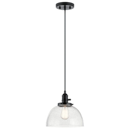 Avery Single Light 10" Wide Pendant with Clear Seedy Glass Shade