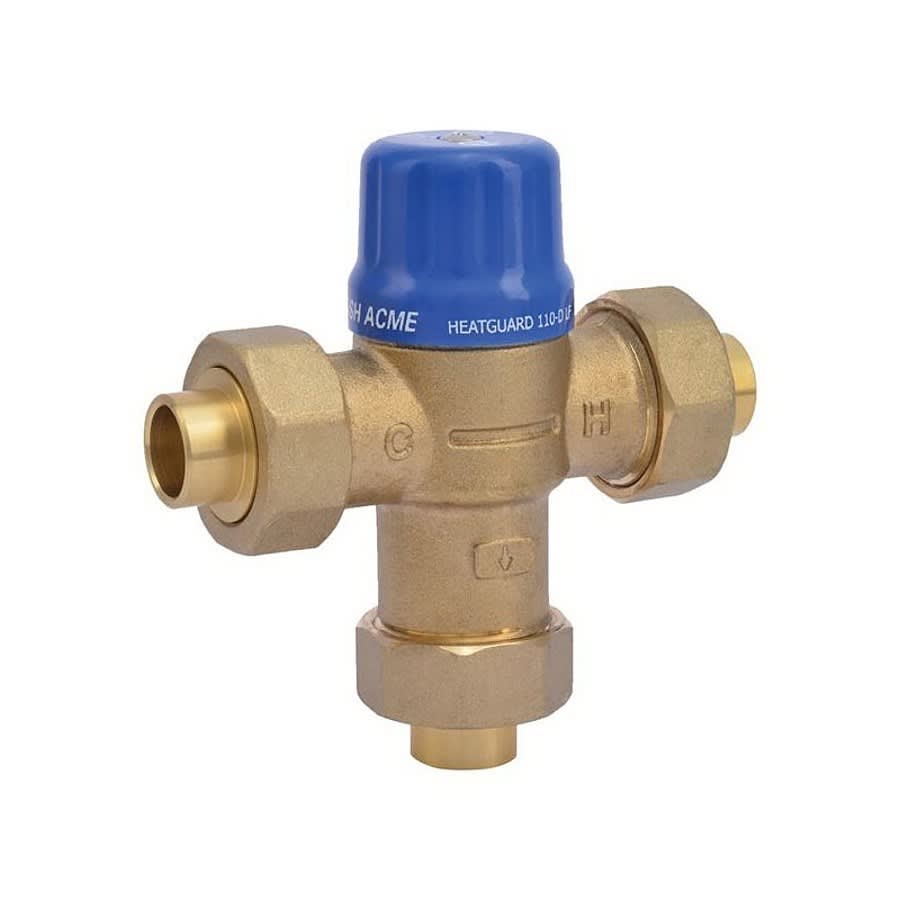 Heatguard® HG110-D Thermostatic Mixing Valve, 1/2 in, C Inlet x 1/2 in, C Outlet, Bronze Body