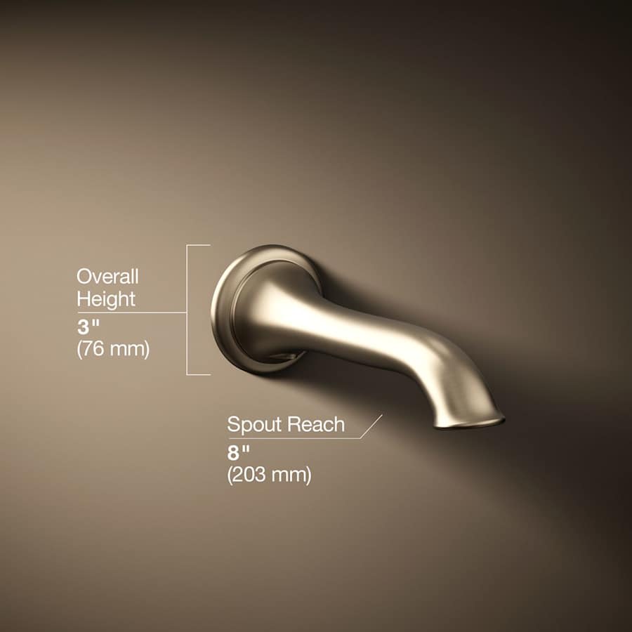 Artifacts Non Diverter Wall Mounted Tub Spout with Flare Design