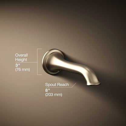 Artifacts Non Diverter Wall Mounted Tub Spout with Flare Design