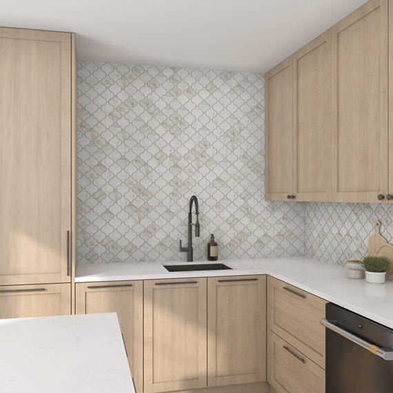 Mythique Marble Majestic Matte Arabesque 3X3 Matte
