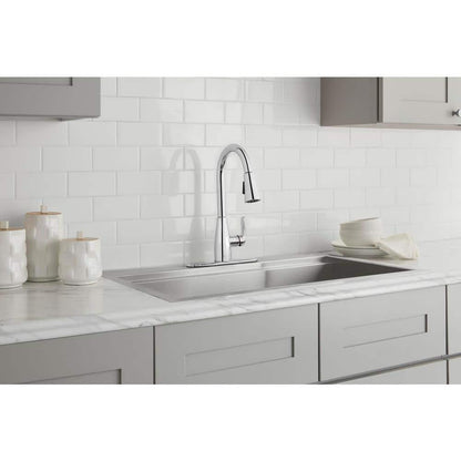 Glacier Bay McKenna Single-Handle Pull Down Sprayer Kitchen Faucet in Stainless Steel with TurboSpray and FastMount