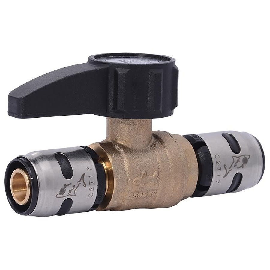 1-Piece Ball Valve, 1/2 in, SB, Full Port, Brass Ball, Brass