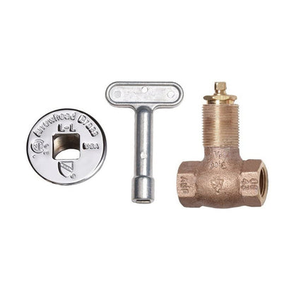 Heavy Duty Straight Gas Log Lighter Valve With Chrome Flange and Key, 1/2 in, FNPT