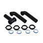 Continuous Waste, Center Outlet, 1-1/2 in, Polypropylene, Black