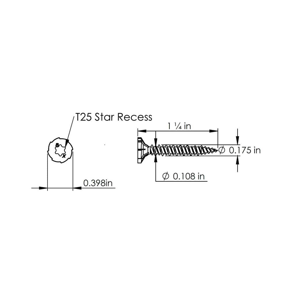 Rock-on #9 x 1-1/4 in. Serrated Flat Head Star Drive Cement Board Screws (185-Pack)