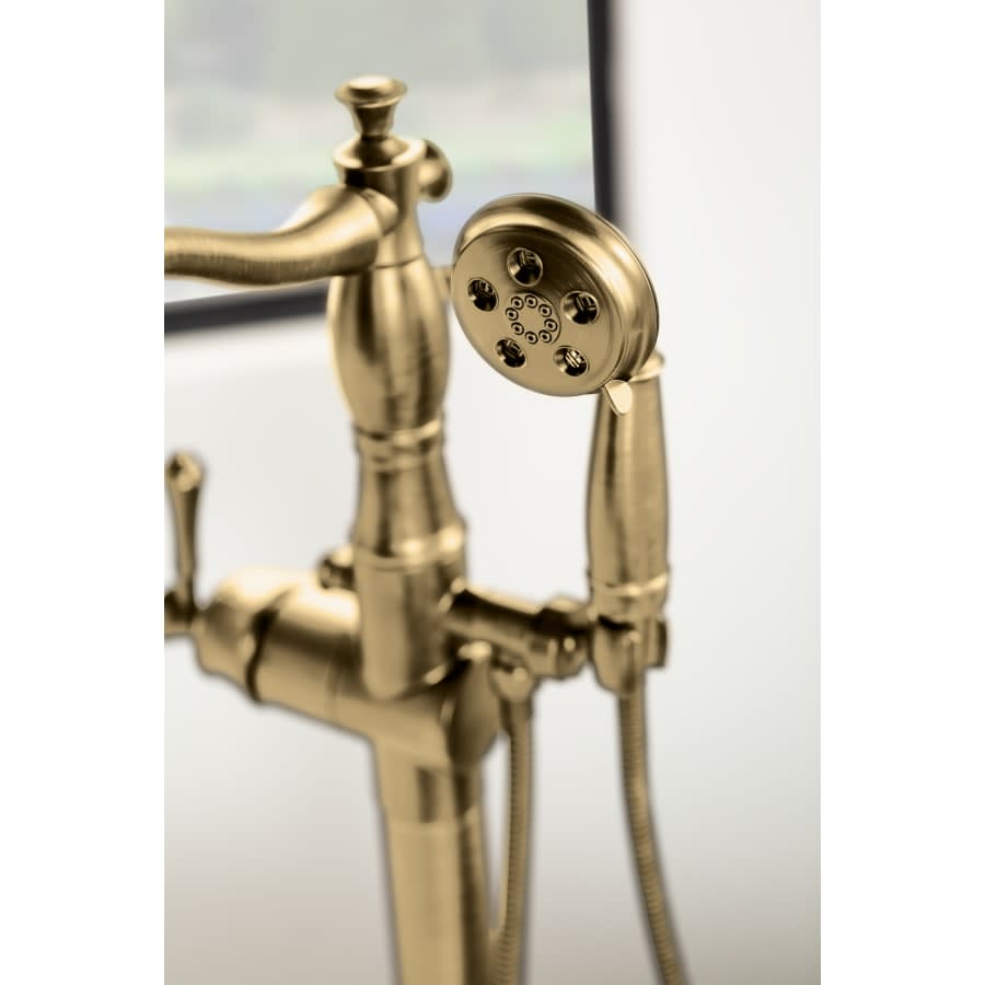 Cassidy Floor Mounted Tub Filler with Integrated Diverter and Hand Shower - Less Rough In