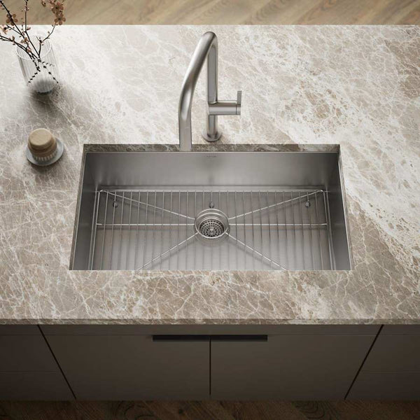 Vault 33" Single Basin Top-Mount/Under-Mount 18-Gauge Stainless Steel Kitchen Sink with SilentShield