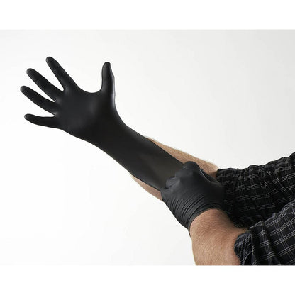 Heavy Duty Black Nitrile Gloves, One Size Fits Most (50 per Box)